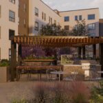 Artist's rendering of exterior courtyard