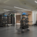 Artist's rendering of fitness center interior