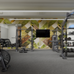 Artist's rendering of fitness center interior